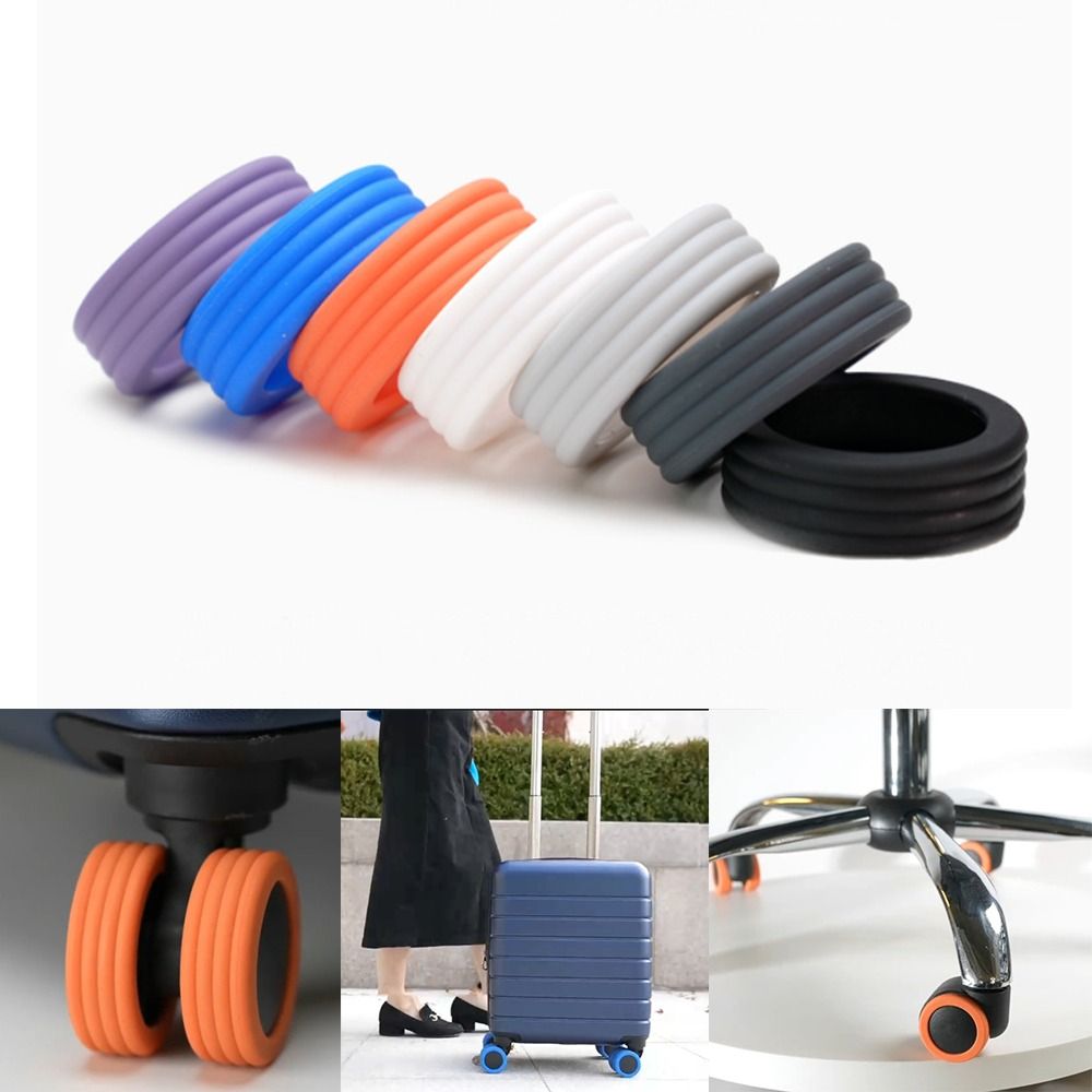 TU3Y 4/8PCS/Set Trục phụ tùng Vali Bảo vệ bánh xe hành lý Với âm thanh im lặng Silicone Vỏ bảo vệ bánh xe Vali Di động Giảm mài mòn bánh xe Bọc Bánh xe đẩy Phụ kiện hành lý