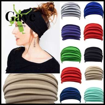GS 13 màu sắc nonslip băng buộc đầu co giãn Băng đô đeo khi chạy dây buộc tóc co giãn rộng dải băng buộc đầu chơi thể thao gấp Băng đô tập yoga