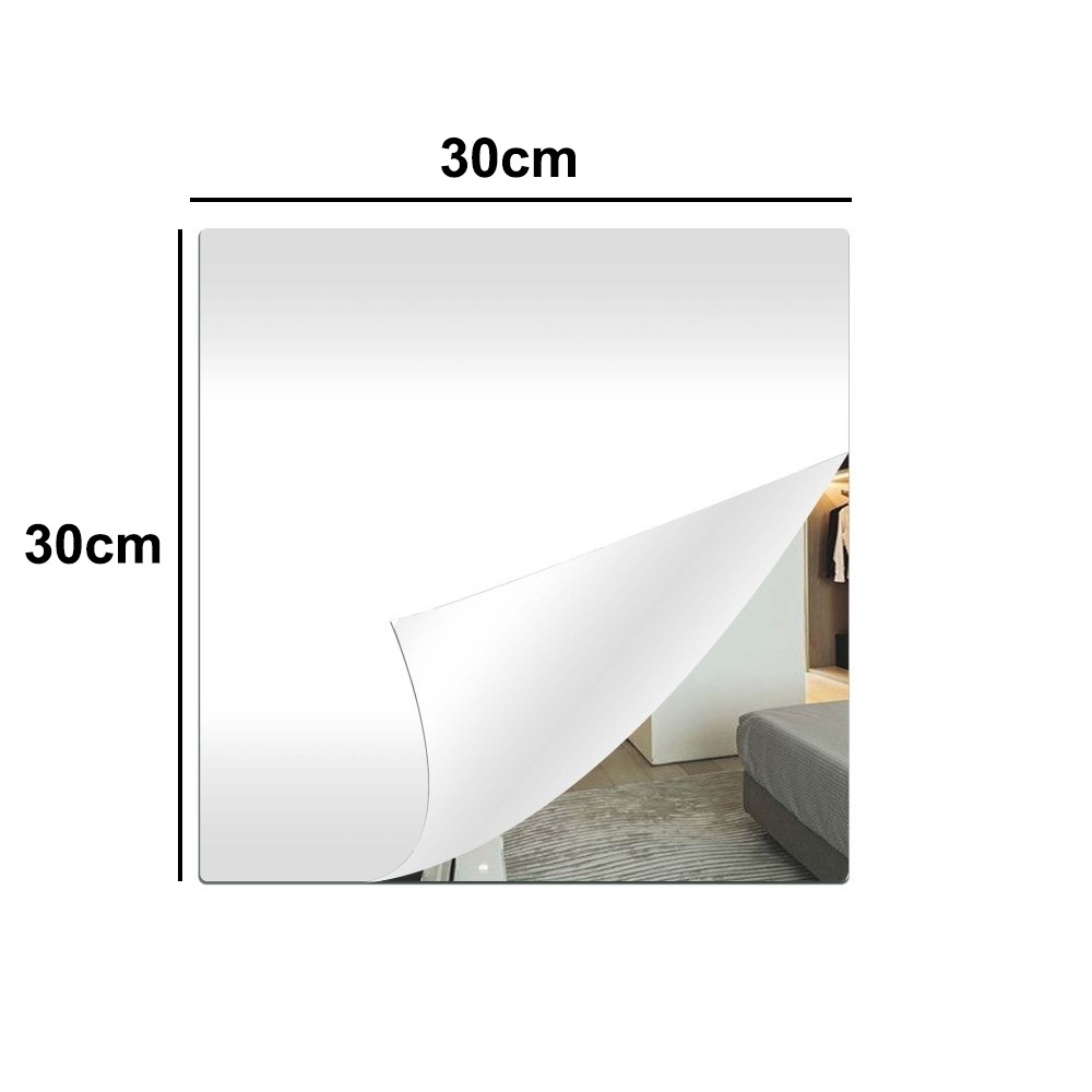 ADREE 1pc 1.6mm Thick Acrylic Mirror Sheet Shatterproof Self Adhesive Non Glass Mirror Stickers DIY Craft Hairdressing Wall Mirror Bathroom