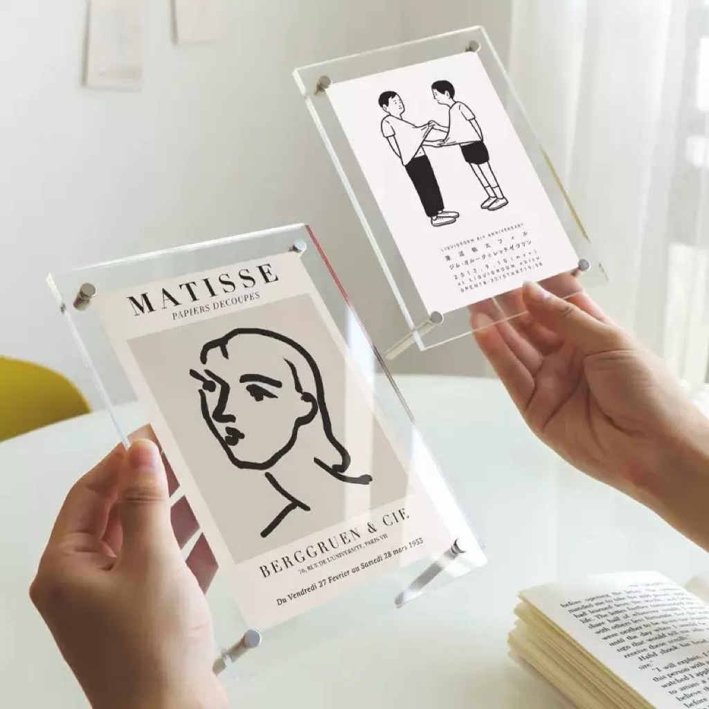[SG] Clear Photo Frame High Transparency Acrylic Frame 4R 5R 6R 8R A4 Photocard Display Desktop Polaroid Frame Picture
