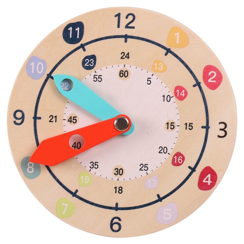 Kids Montessori Wooden Clock Toys Time Learning Games Teaching Aids Educational Toys For Children School Clocks Toys