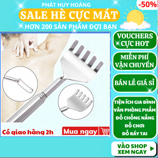 Combo 20 cây gãi lưng Inox kéo dài nhỏ gọn ✓Hàng mẫu 2 ✓ Phát Huy Hoàng
