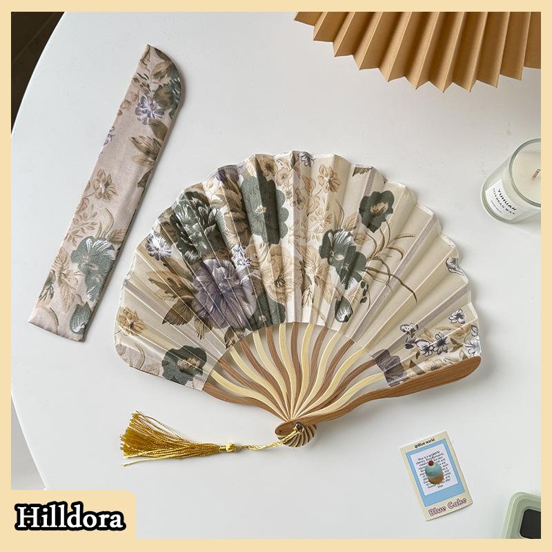 [Hilldora] Trung Quốc Nhật Bản phong cách quạt lụa gấp Quạt đám cưới fan hâm mộ nghệ thuật Quà Tặng khiêu vũ tay fan hâm mộ cổ điển tre gấp tay cầm hoa fan hâm mộ - 5