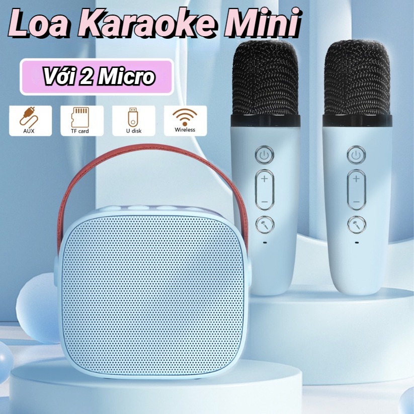 Loa Bluetooth Di Động Dễ Thương Loa Karaoke Mini Có Micro Không Dây Có Tay Cầm - Có Nhiều Màu