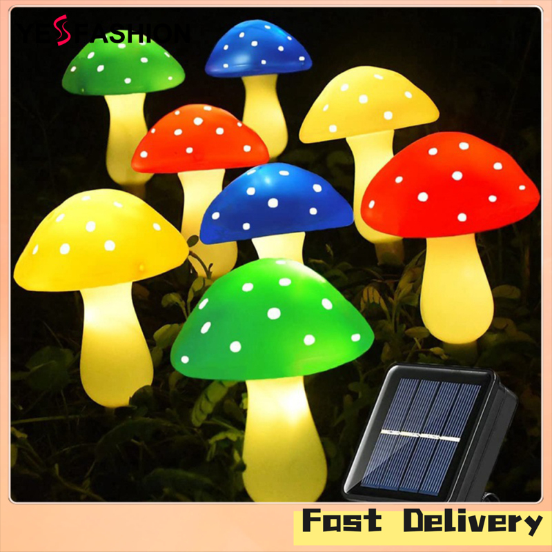 Yesfashion Gigicloud FStar Litake Led Outdoor Solar Lights Mushroom Shape Luminous String Lamp For Lawn Garden Patio Street Decoration