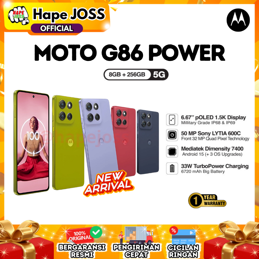 Motorola G86 Power 5G 8/256GB NFC Garansi Resmi Giá 3,999,000 Đồng*Miễn phí vận chuyển