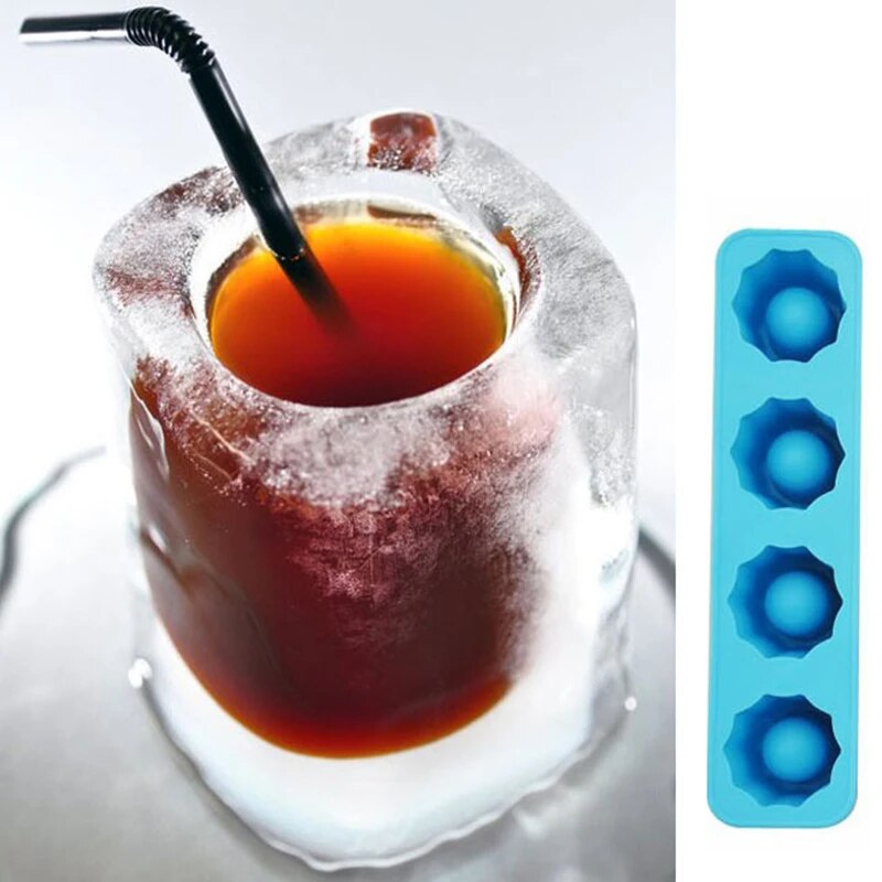 1 cái sáng tạo 3D khuôn làm đá viên đóng băng 4 cốc ly khuôn khay Quà Tặng Mới lạ mùa hè bên nhà bếp uống Bar dụng cụ thủy tinh