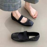 IELGY phiên bản Hàn Quốc Đỏ Retro thấp-cắt Mary Jane căn hộ cho phụ nữ mềm mại và giày bệt thoải mái