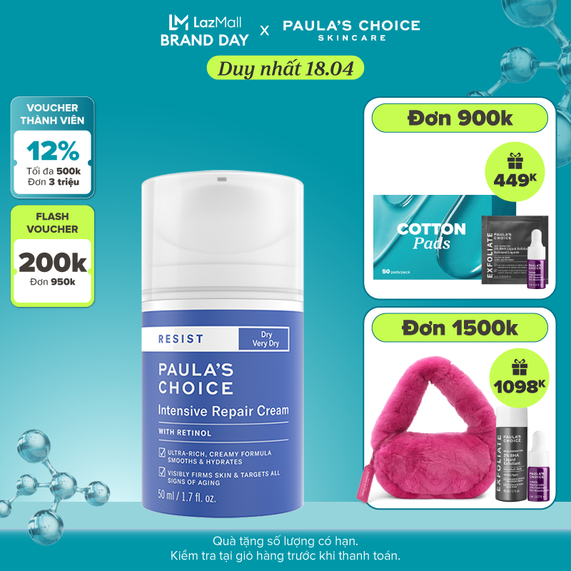 Kem dưỡng ẩm siêu cao cấp ngừa thâm nám và nếp nhăn Paula’s Choice RESIST Intensive Repair Cream 50 ml 7810