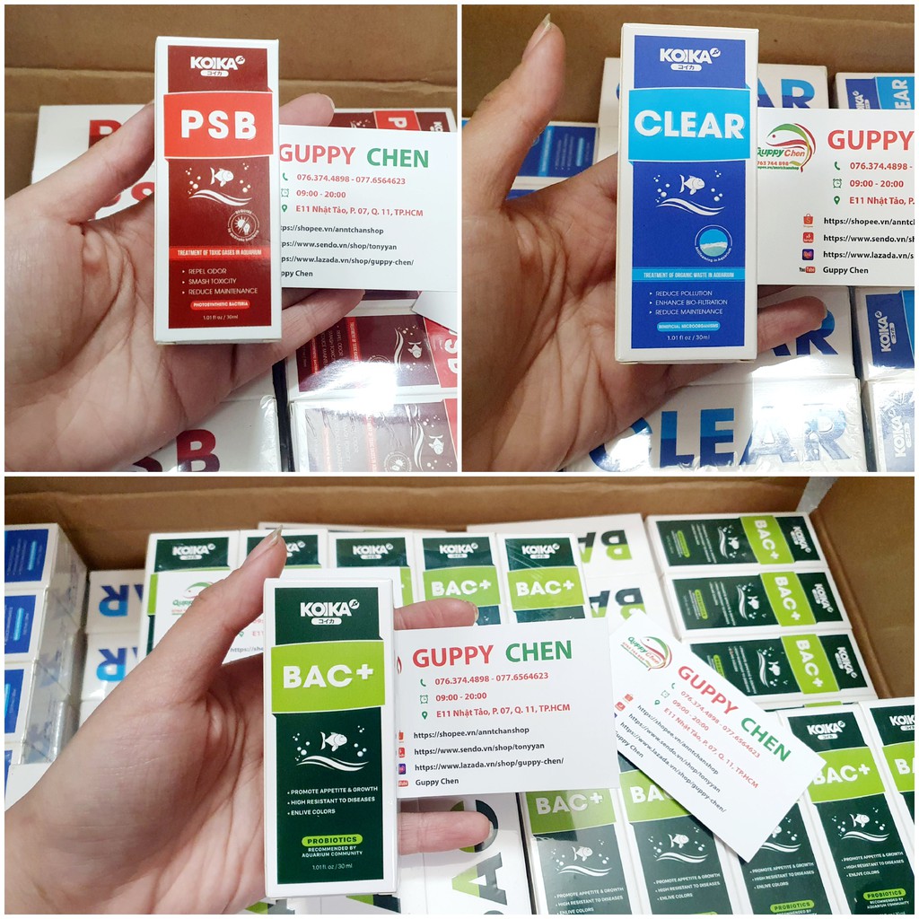 Bộ sản phẩm của cty KOIKA: Bac+, Clear, PSB