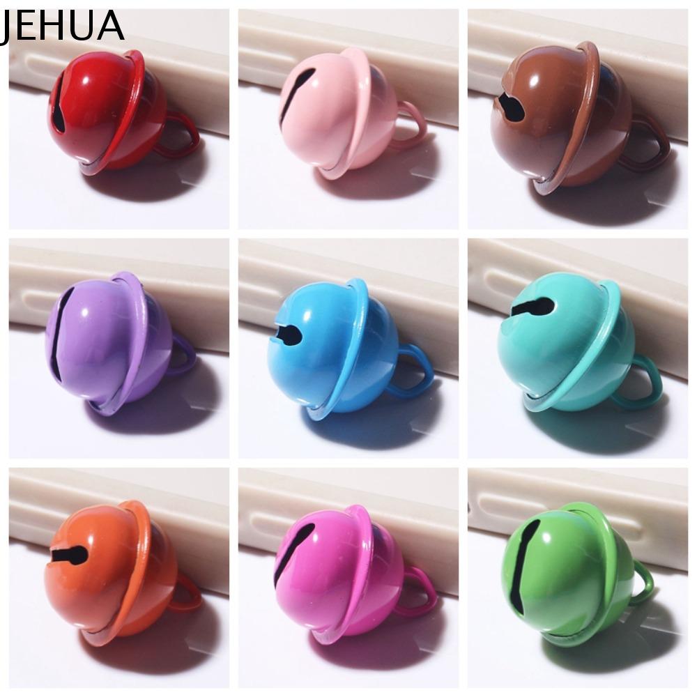 JEHUA 5pcs Chuông Hạt kim loại CHUÔNG leng keng Màu kẹo 18mm dây chuyền chuông kim loại Hạt Charm Chuông kim loại dây chuyền Móc khóa chuông nhiều màu sắc dây chuyền