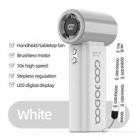 GOOJODOQ High-speed Pocket  kipas angin Fan 10x Enhanced Wind Strength LED Screen and Portable Lanyard Endurable Battery