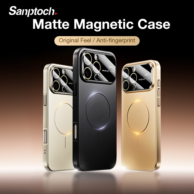  Sanptoch Mỏng Matte Từ Ốp điện thoại cho iPhone 16 15 14 13 12 Pro Max Được Xây Dựng Trong Đầy Đủ Ống Kính Bìa Cho iPhone 16 Pro Max Chống Dấu Vân Tay Chống Sốc Vỏ bảo vệ 