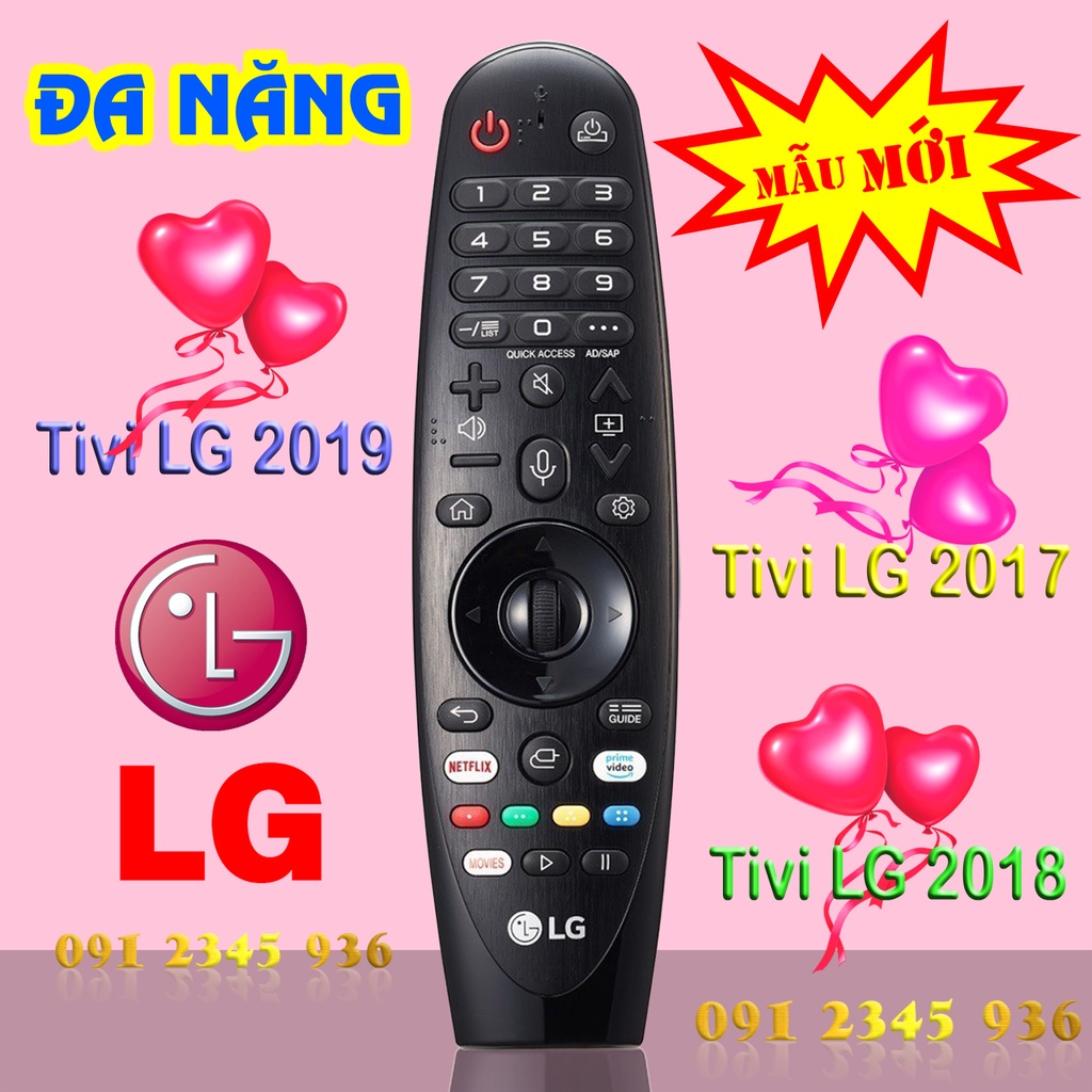 Remote Điều khiển tivi LG mẫu năm 2019 + 2018 + 2017 có Chuột bay có Giọng nói Magic Remote AN-MR19BA Made in KOREA