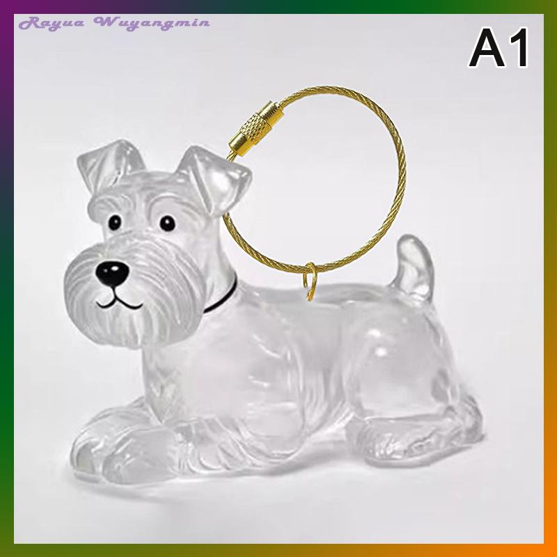Rayua Rõ ràng Puppy tóc tưởng niệm lưu niệm viên nang pet của chó lông container tự làm mặt dây chuyền Keychain trang trí vật nuôi những người yêu thích nhà hiển thị Quà Tặng - 8