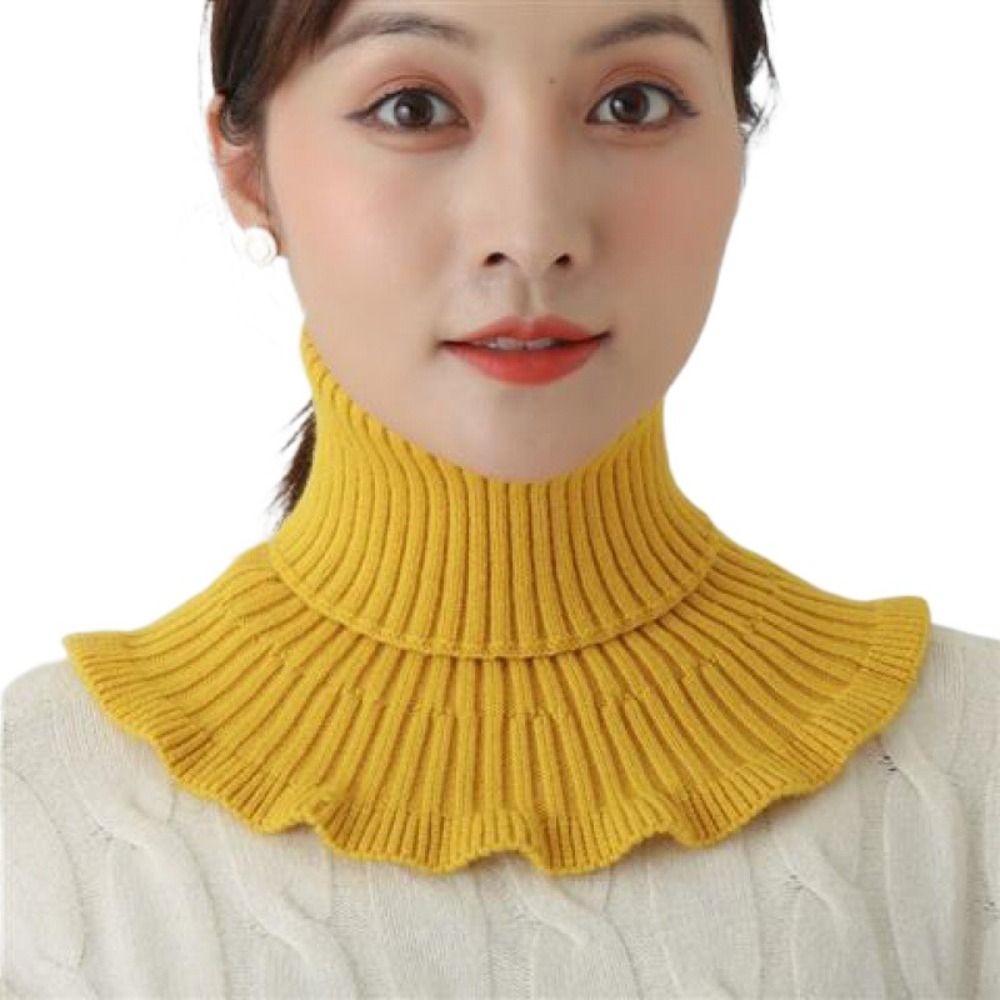 MIKI Chống gió Cổ áo giả dệt kim Có thể tháo rời Ấm áp Cổ Lọ Thời trang Mùa đông Khăn quàng cổ Nam Nữ - 4