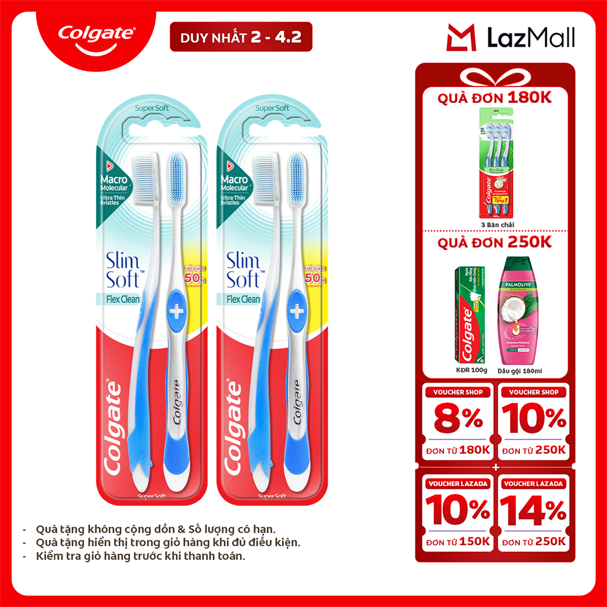 Bàn chải đánh răng Colgate Slimsoft Flex Clean - Mềm mảnh, than hoạt tính, 170mm