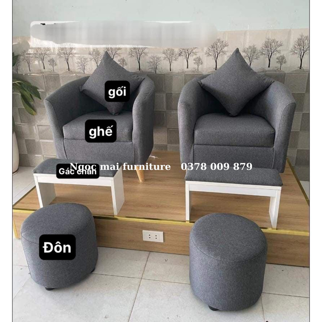 Combo sofa nail, ghế làm nail đơn giản, sofa đơn xem sách hàng tối ưu tại xưởng - Bảo hành 12 tháng