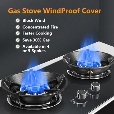 (Ready Stock) Gas Stove Hob Windproof Hood Windshield cover Gather Fire Cast Iron