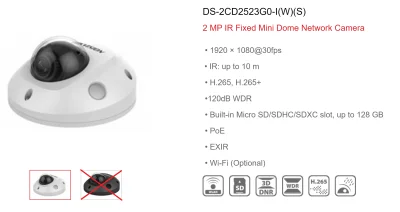 IPCCTV Cameras - HIKVISION DS-2CD2523G0-IS