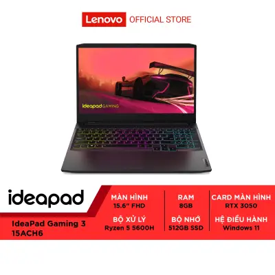 Laptop Lenovo IdeaPad Gaming 3 15ACH6 R5 5600H/8GB/512GB/15.6”FHD/RTX 3050/Win 11 82K200T0VN