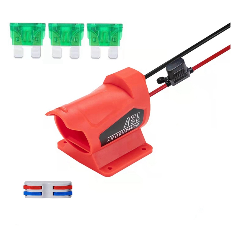 Power Battery Adapter Wheel for 12V Battery with Fuse 14 Gauge Connector