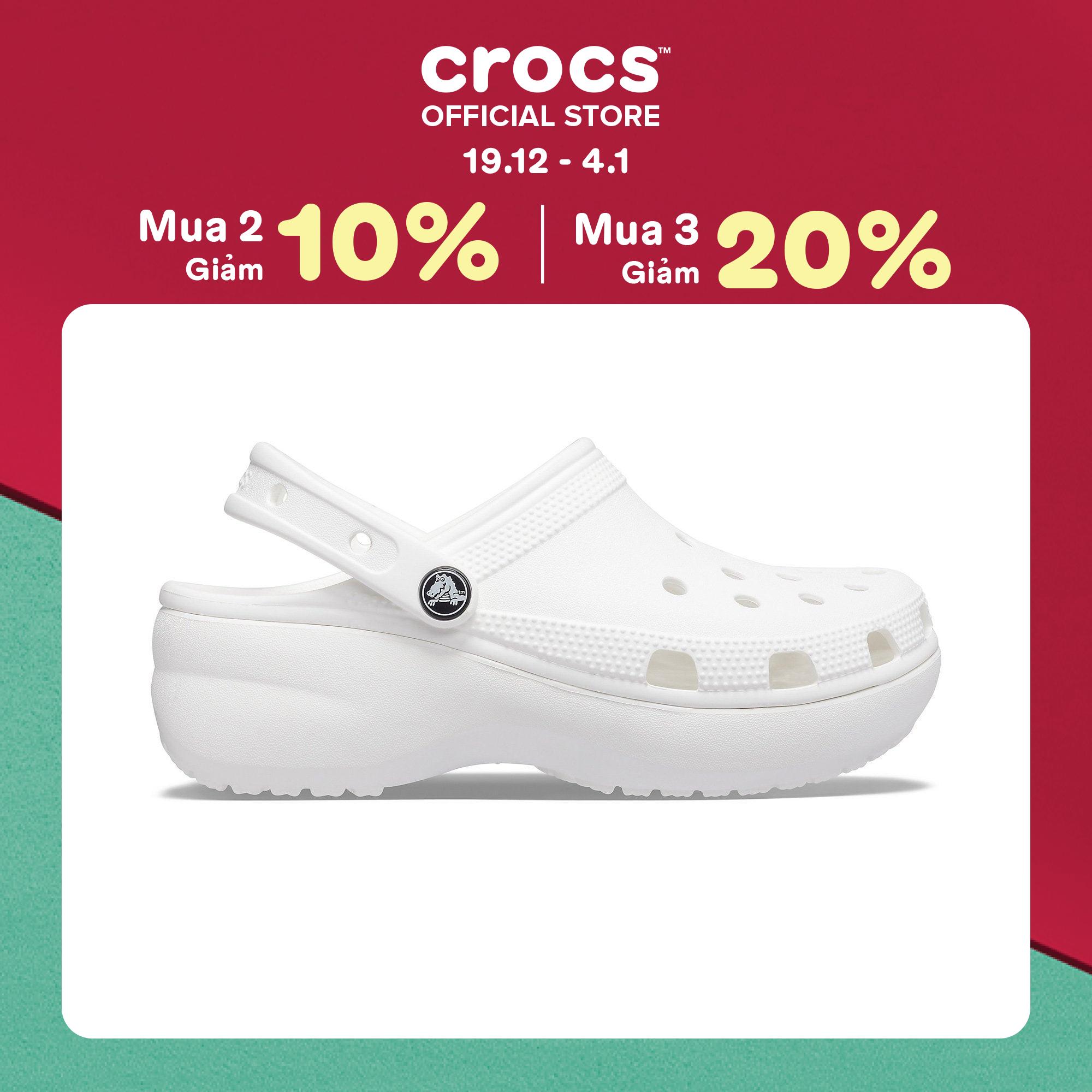  Giày Clog Nữ Crocs Platform Classic - White 