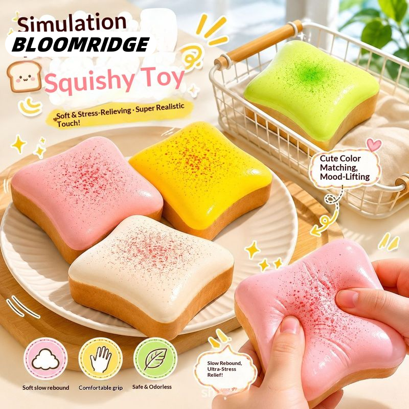 Bloomridge Soft Bread Decompression Toy, Reduces Stress, Made from Pu, Simulates Food, Fun for Adults and Children. ราคา 58 บาท*ส่งฟรี