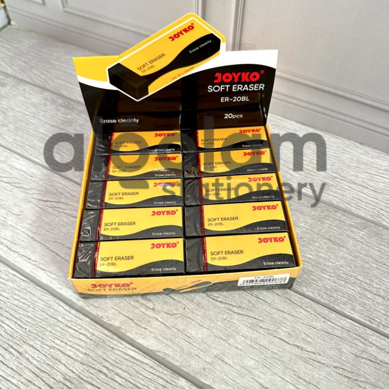 SATU PACK ( 20 PCS ) Penghapus Besar Hitam Joyko