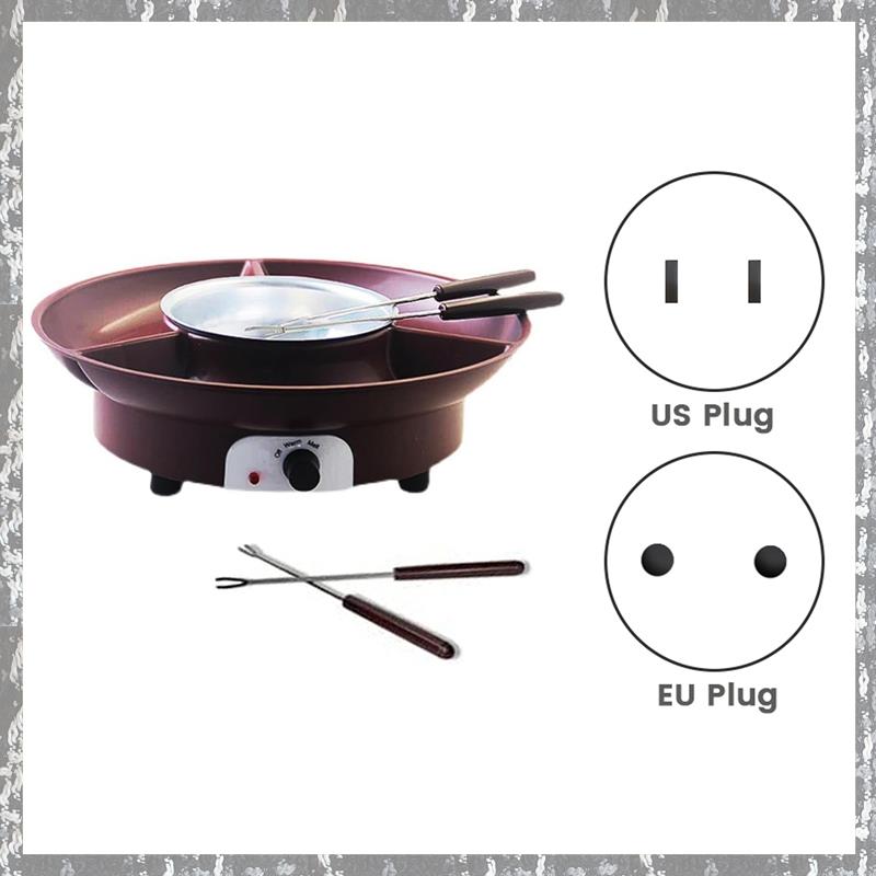 Fondue Pot Set,Electric Chocolate Fondue Maker with 4 Forks, Cheese Melting Fondue Machine Kit,Temperature Ctrol