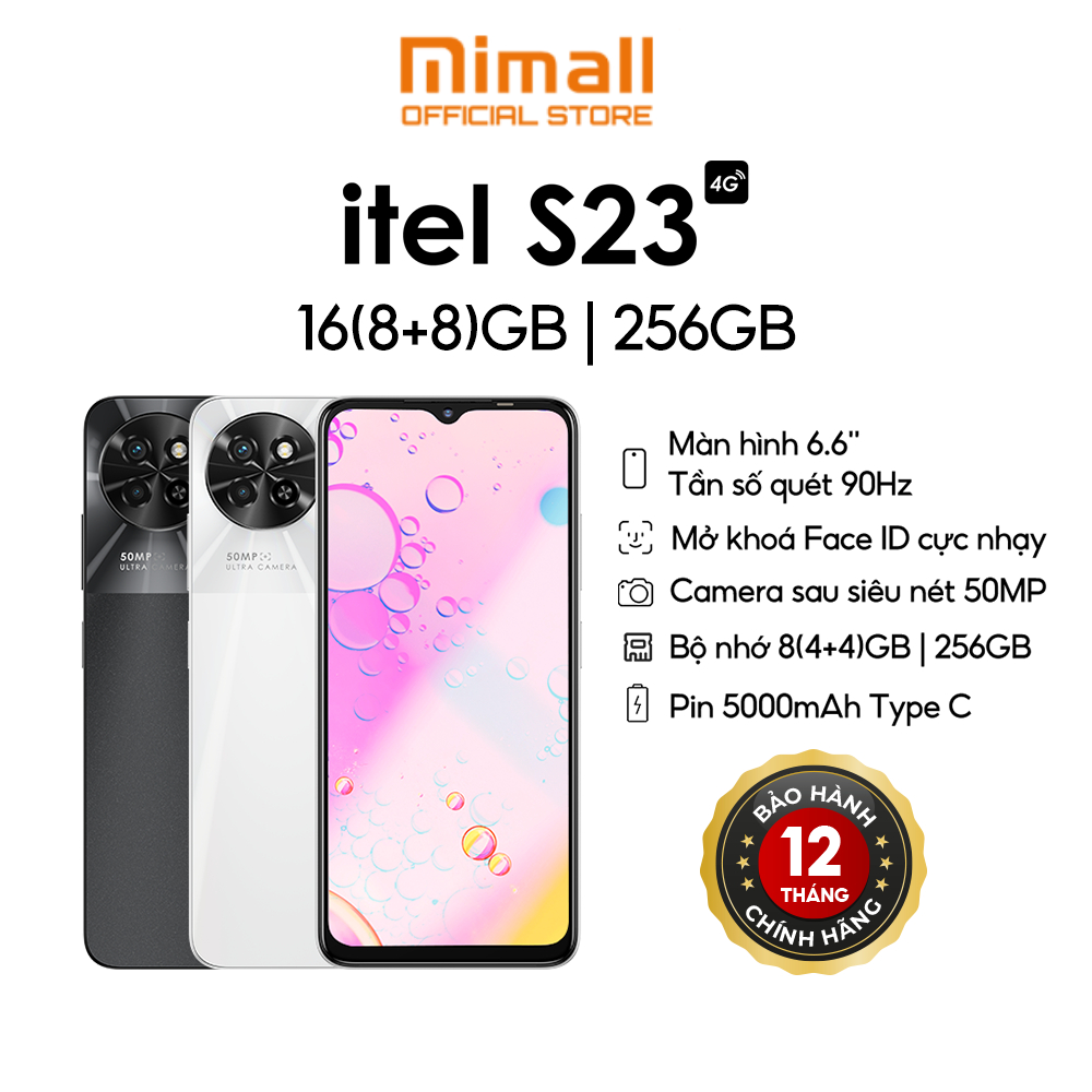 Điện Thoại Itel S23 16GB(8GB+8GB)/256GB | Pin 5000mAh | 6.6 Inch | Camera 50MP | HÀNG CHÍNH HÃNG