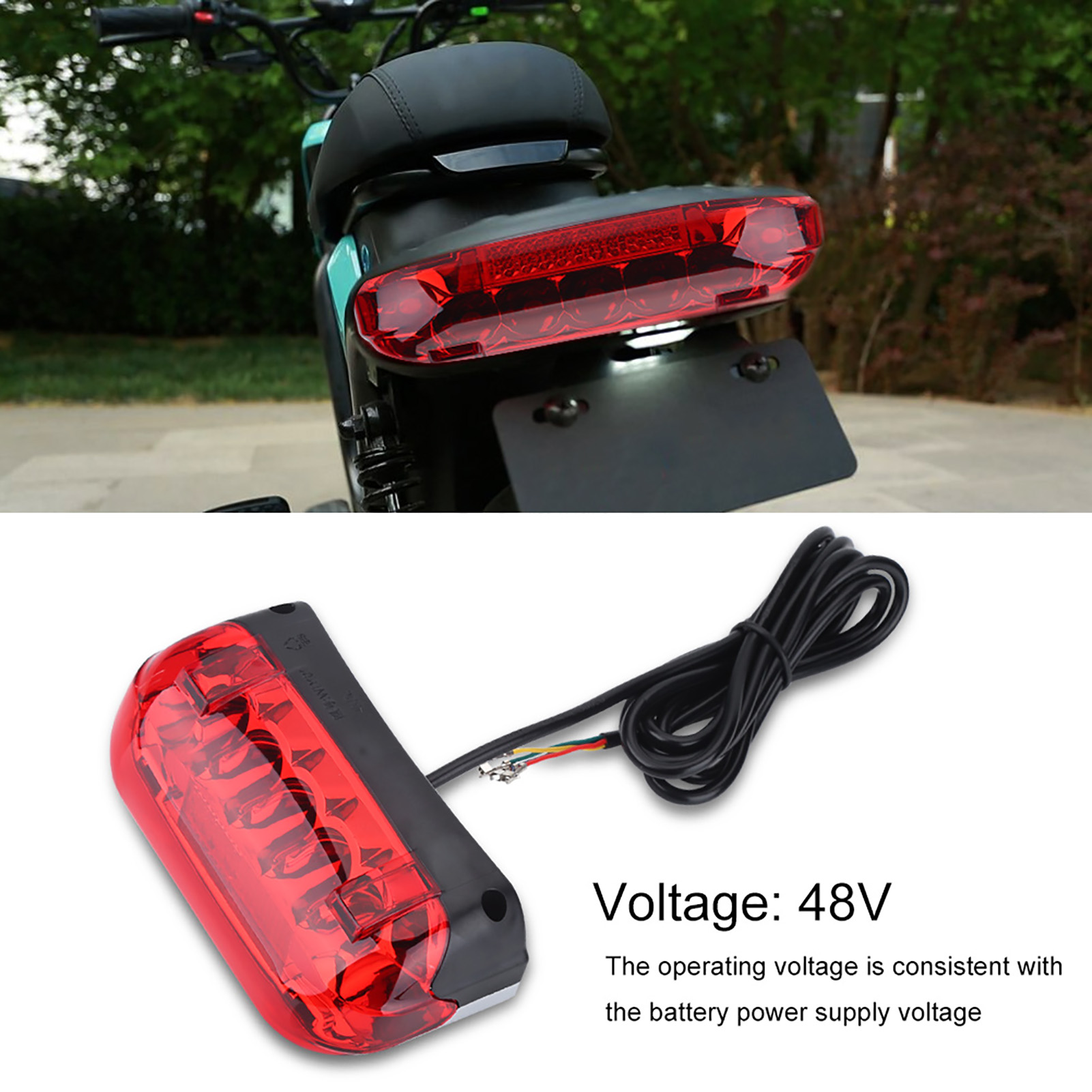 Đèn Phanh Xe Đạp 48V Xe đạp điện phanh ánh sáng đèn led hậu đèn đuôi sau xe đạp đèn cảnh báo Phụ kiện đi xe đạp