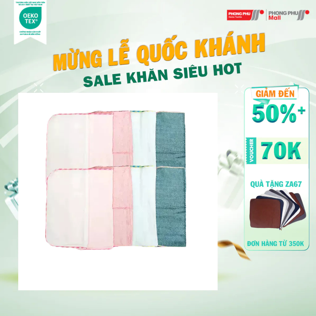 Bộ 10 khăn tay mollis hm2d 25 x 25 cm cotton mềm mịn