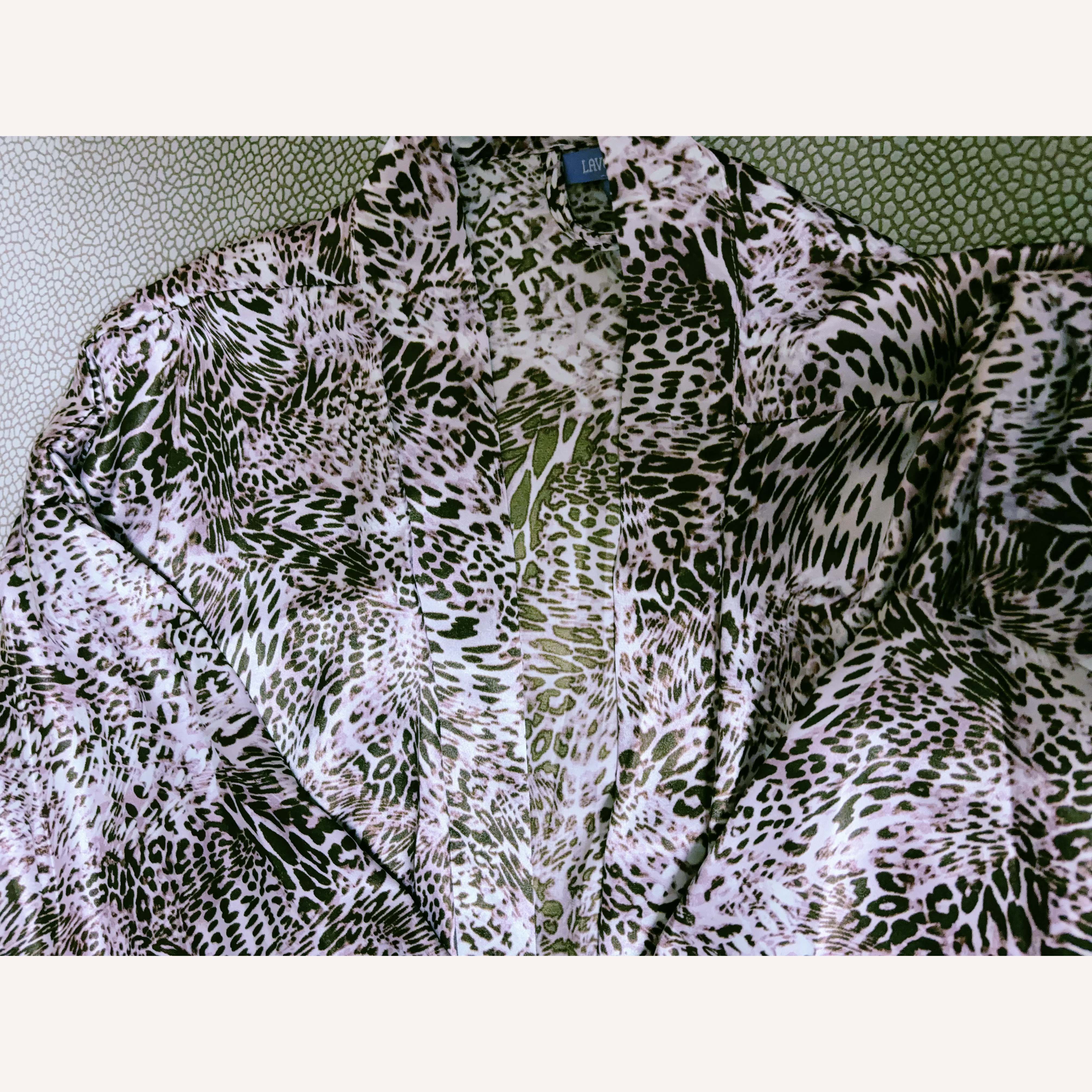 👗👰‍♀️ Customized women leopard print lace robe custom satin robe, sexy Ladies silk robe