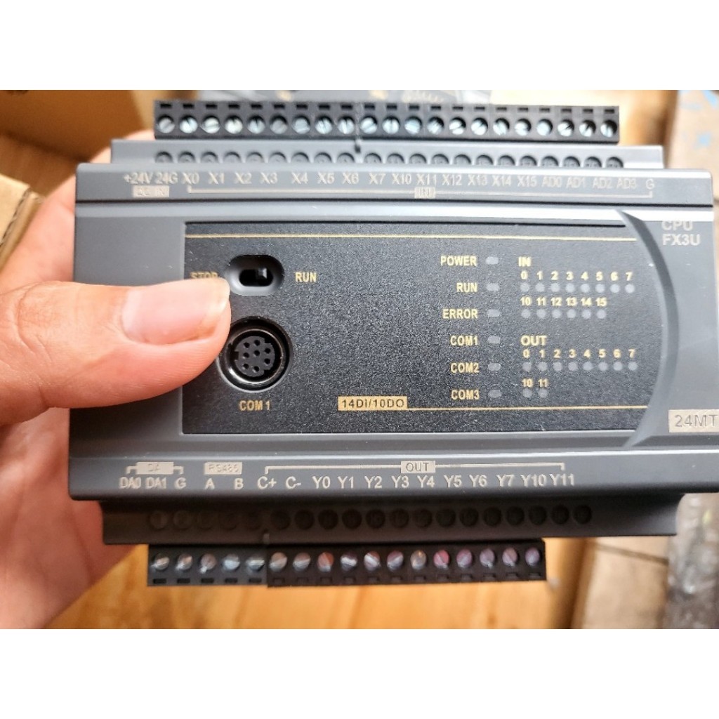Bộ lập trình PLC LK3U FX3U 14 16 20 24 30 32MT 32MR 48 64 MT MR MRT AD2DA phát xung 4/8 TRỤC RTC Modbus RTU RS485 ADPRW. TGT - FX3U-24MT RS232 DVP
