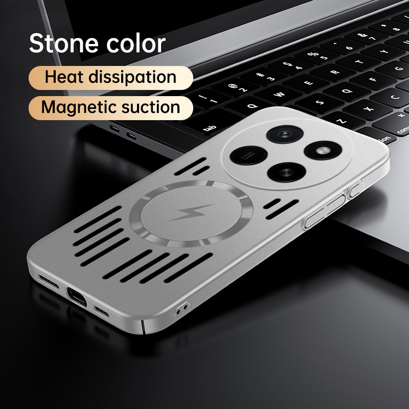 Breathable Phone Case for Honor X80 Pro Max 5G Magnetic Wireless Charging Hard Cooling Heat Dissipation Straight Edge Back Cover - Image 2