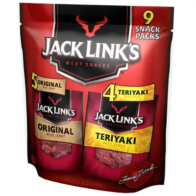 ☘️ 9 x 1.25oz (9x35.4g) Best Before 11/2022 JACK LINK'S BEEF JERKY VARIETY PACKS INCLUDES 5 ORIGINALS AND 4 TERIYAKI ( JACK LINKS )