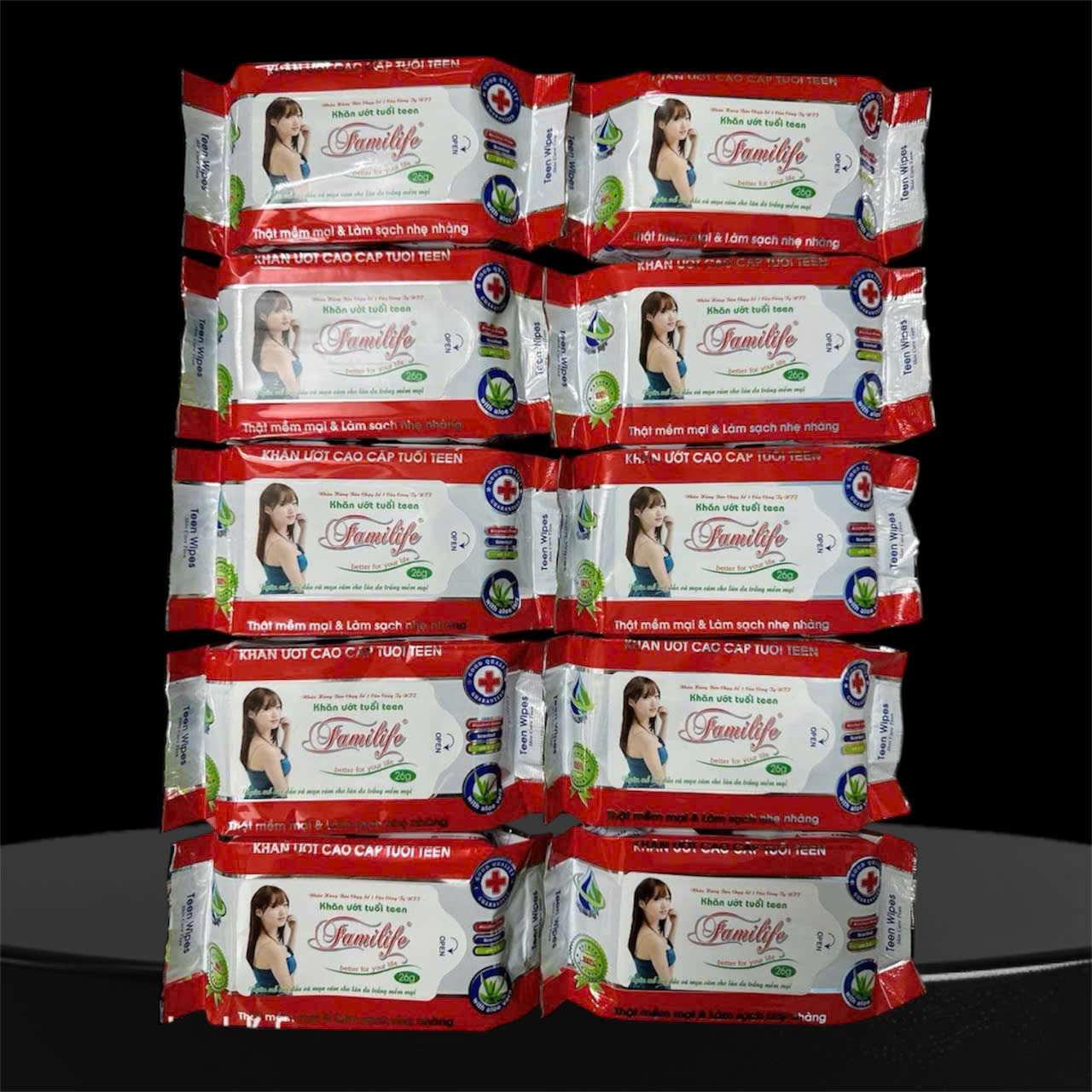 COMBO 10 GÓI Khăn ướt BABY gói nhỏ tiện dụng 26G Bánh Giò 1