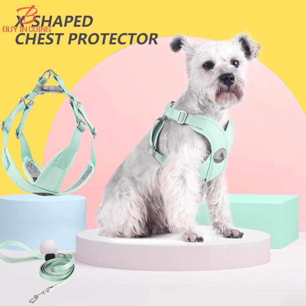 Dây đeo phản xạ ngực cho chó bc dây kéo áo khoác dây xích cho chó vòng cổ cho chó vòng cổ loại x cho thú cưng sản phẩm thú cưng mềm mại thoải mái có thể điều chỉnh