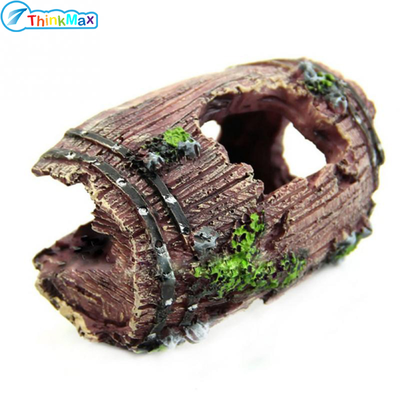 Aquarium Fish Tank Artificial Resin Barrel Caves Ornament Furnishing Landscaping Decoration ราคา 39 บาท*ส่งฟรี