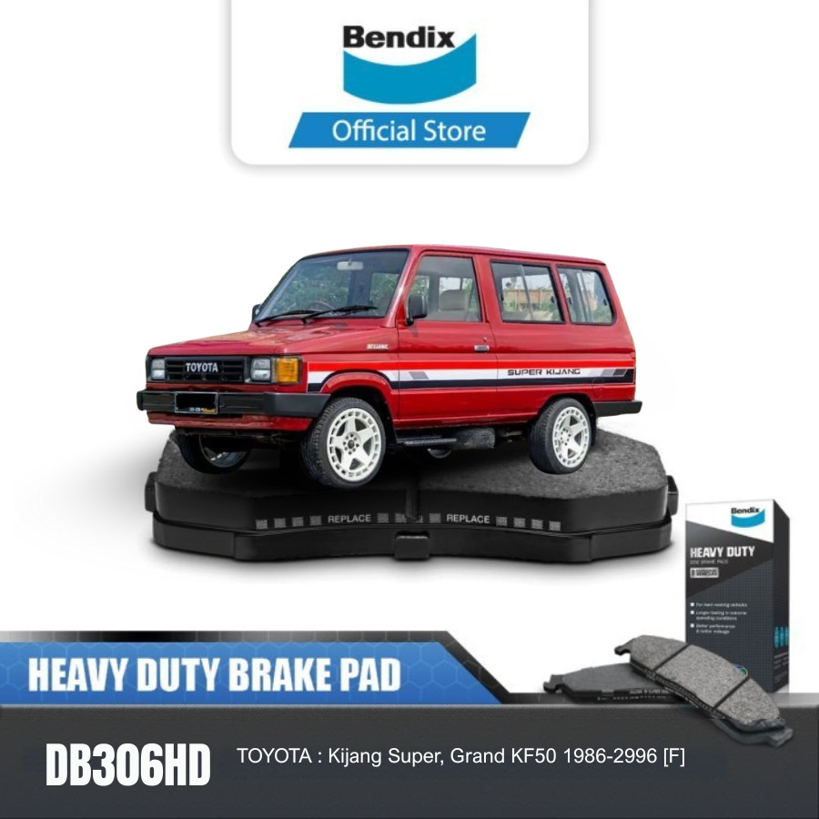 Bendix Kampas Rem Depan Brake Pad Mobil Toyota Kijang Super, Grand KF50 1986-1996 DB306HD Giá 250,800 Đồng*Miễn phí vận chuyển