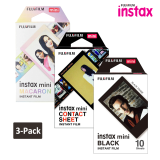 Fujifilm Instax Mini Film Color Instant Film Black + Contact Sheets + Macaron Fuji Instax Mini 9 11 40 EVO Camera Mini Link Liplay thumbnail