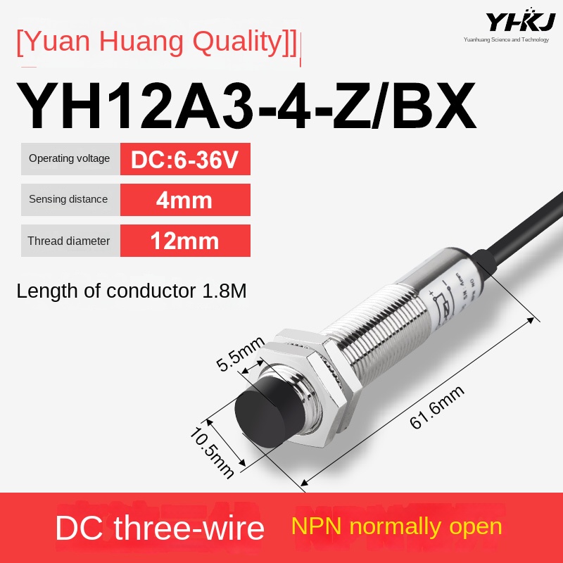 Cảm Biến Tiệm Cận M12 YH12A3-4-Z BX | Điện Áp Đa Dạng, NPN/PNP, Thường Mở/Thường Đóng, Cảm Biến Kim Loại Điện Cảm - LJ12A3-4-Z/BX
