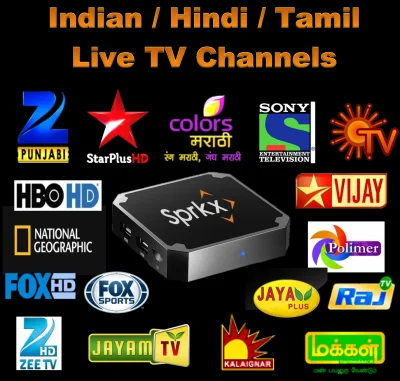 Sprkx - Indian / Hindi / Tamil / Punjabi / Bangla TV Channels & Movies on Demand + Android TV Box
