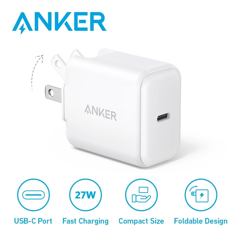 Cốc sạc  Anker PD 27W Sạc nhanh USB C - Anker A2066  Anker A2347 Hỗ trợ sạc nhanh tối đa 27W cho 14 