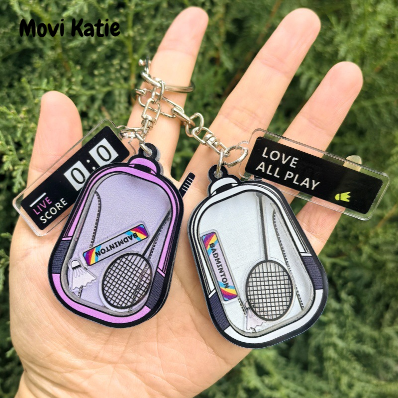 Movi Katie  Khóa treo hình túi cầu lông có thể rung - quà tặng cho bạn bè và cặp đôi