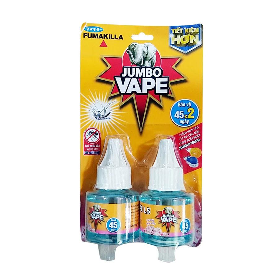 [Co.op Online] - Chất xông đuổi muỗi hương hoa sakura Jumbo Vape bộ 2 cái 34ml