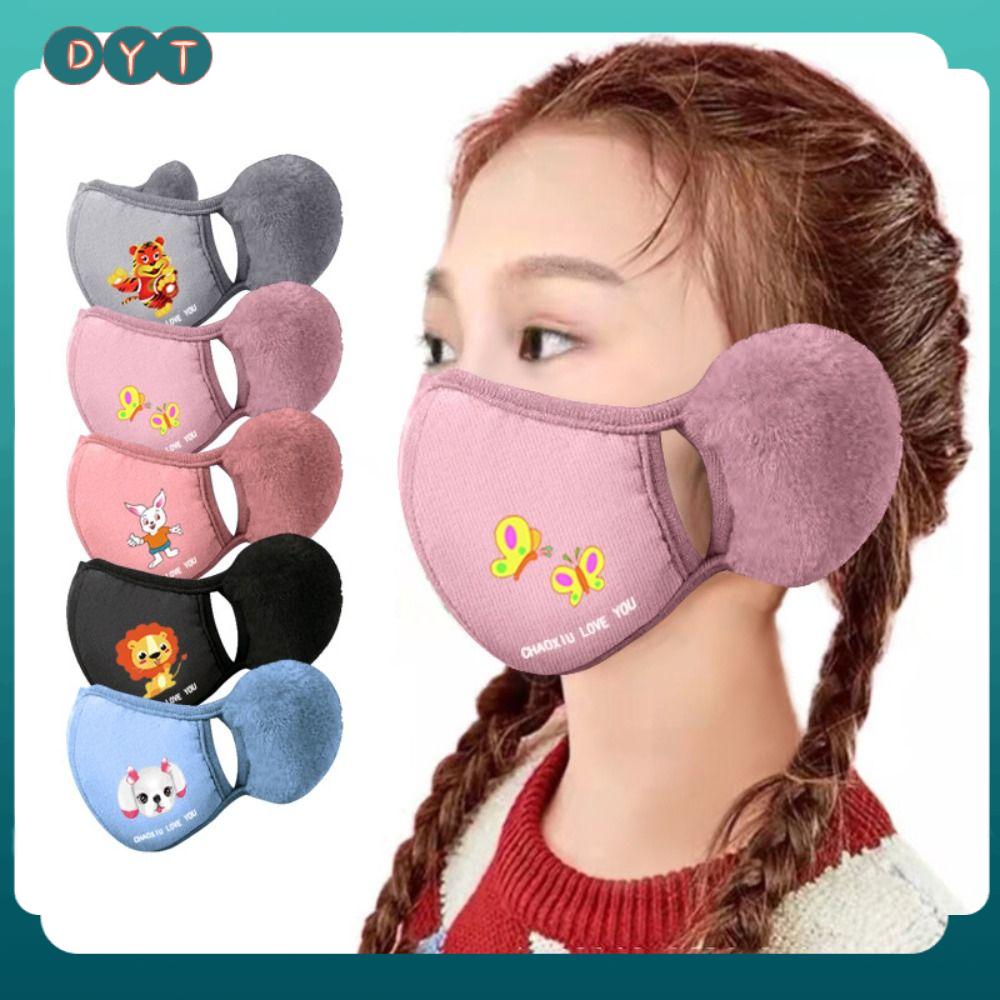 DYT 2 trong 1 Bịt tai trẻ em Chống lạnh Thoáng khí  nạ giữ ấm mùa đông Thời trang Chống gió Bọc tai Ngoài trời