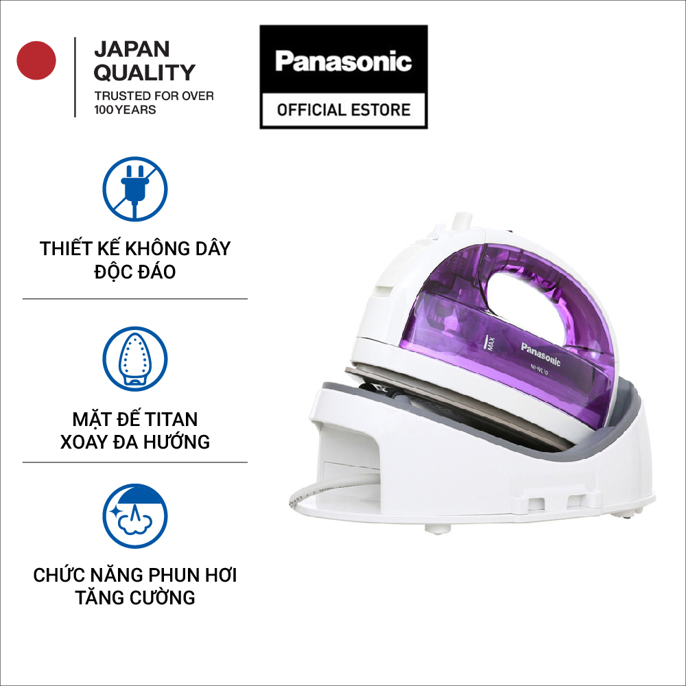 [Collect Voucher 1M trong Trạm Voucher]Bàn Ủi Hơi Nước Không Dây Panasonic NI-WL30VRA/NI-WL55KRA - Hàng Chính Hãng