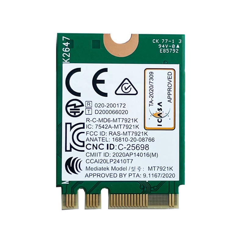 aagrghh-MT7921k Dual Band 2974M Wi-Fi 6 Bluetooth 5.1 Desktop / Laptop Wireless Network Card Support